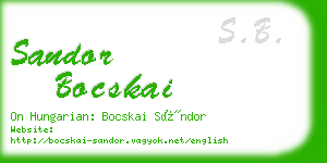 sandor bocskai business card